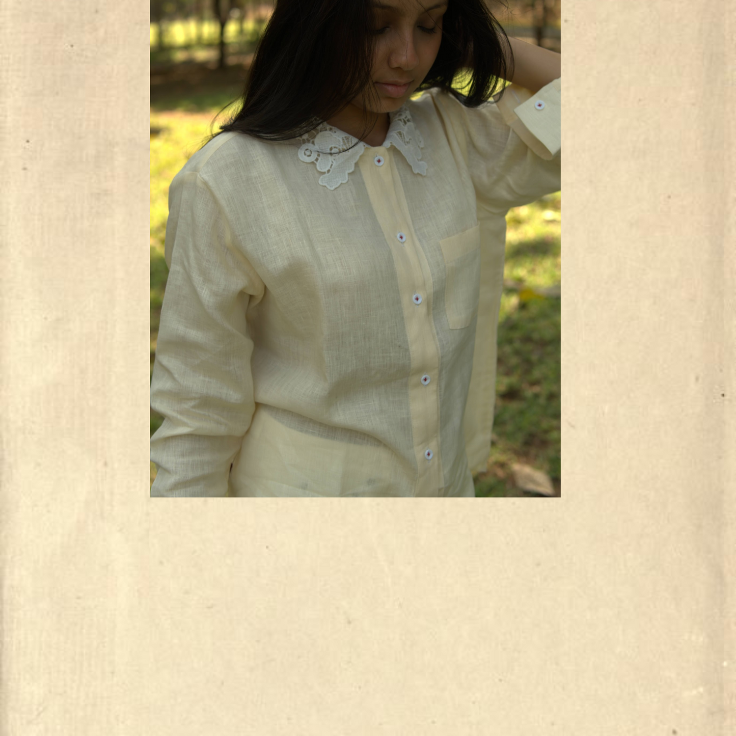 The Lace Collar Linen Shirt