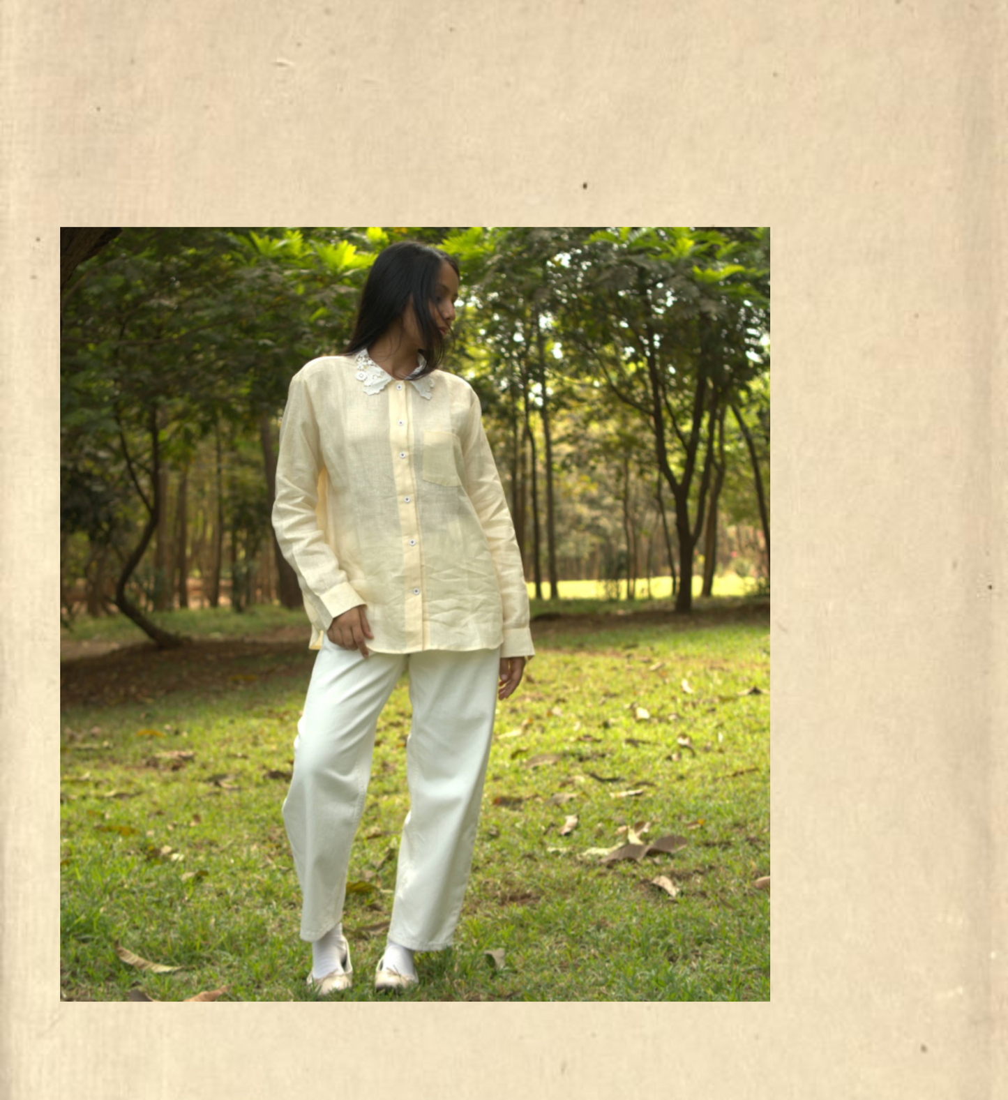 The Lace Collar Linen Shirt