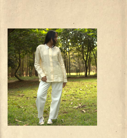The Lace Collar Linen Shirt