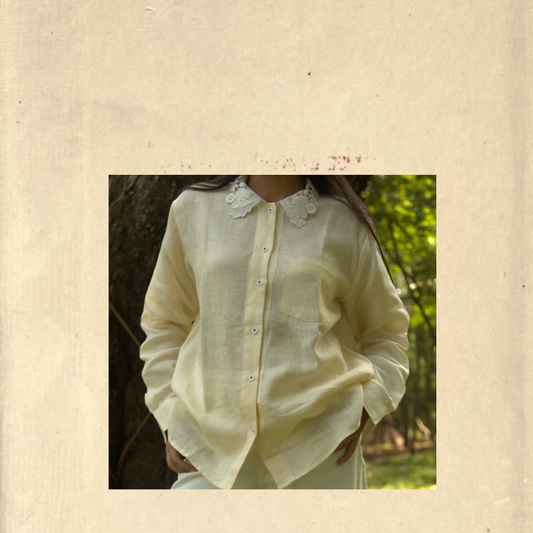 The Lace Collar Linen Shirt