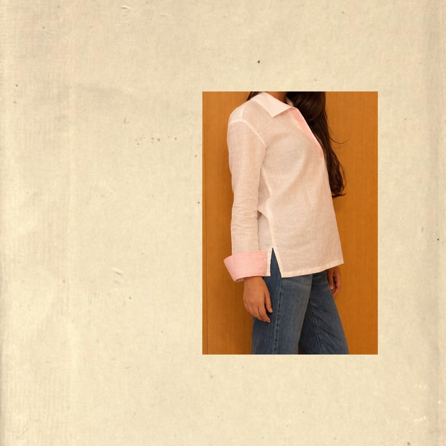 The Pink Contrast Detail Linen Shirt
