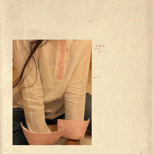 The Pink Contrast Detail Linen Shirt