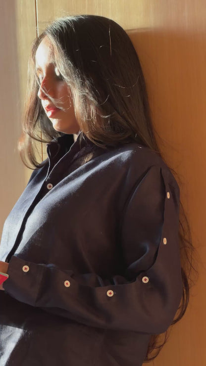 The Button Sleeve Linen Shirt